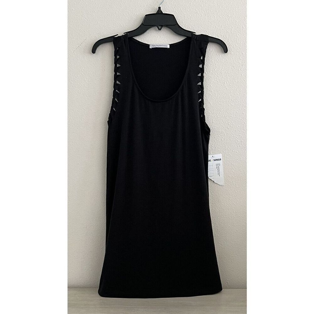 Fortune Swimwear Women’s Size S Sample ￼Black Dory Armhole Detail Tank Dress $80